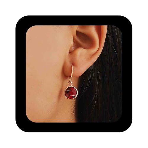 Enautoabs Vintage Rote Kristall Ohrringe Onyx Baumeln Ohrringe Gold Edelstein Tropfen Ohrringe Samll Onyx Huggie Ohrringe Schmuck Für Frauen von Enautoabs