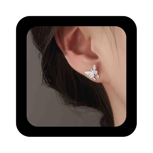 Enautoabs Winzige Cz Schmetterling Ohrstecker Silber Kristall Schmetterling Ohrringe Minimalistisch Gepflastert Kristall Ohrring Schmuck Für Frauen von Enautoabs