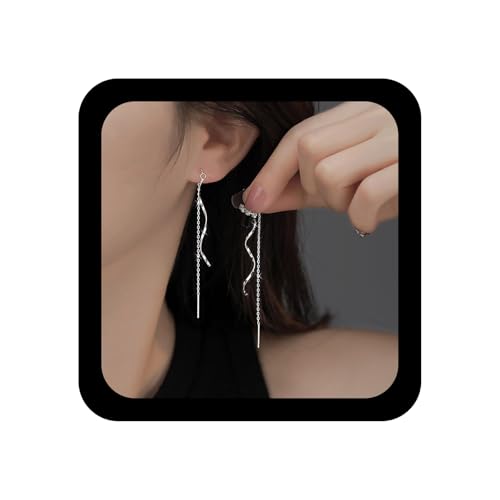 Enautoabs Wirbel Kette Baumeln Ohrring Gold Einfädler Kette Ohrring Einfädler Piercing Tropfen Ohrringe Vintage Einfädlers Quaste Ohrringe Schmuck Für Frauen von Enautoabs