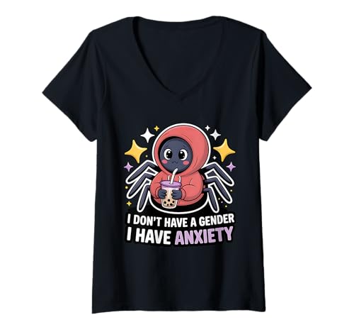 Damen Ich Habe Kein Geschlecht Ich Habe Angst Nicht Binär Mit T-Shirt mit V-Ausschnitt Damen Ich Habe Kein Geschlecht Ich Habe Angst Nicht Binär Mit T-Shirt mit V-Ausschnitt von Enby -Unterstützung Nicht -binär