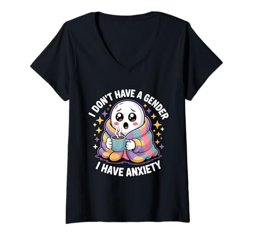 Damen Ich Habe Kein Geschlecht Ich Habe Angst Nicht Binär Mit T-Shirt mit V-Ausschnitt Damen Ich Habe Kein Geschlecht Ich Habe Angst Nicht Binär Mit T-Shirt mit V-Ausschnitt von Enby -Unterstützung Nicht -binär