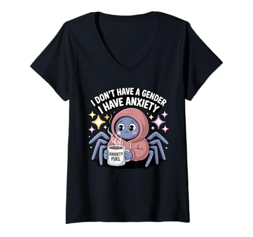 Damen Ich Habe Kein Geschlecht Ich Habe Angst Nicht Binär Mit T-Shirt mit V-Ausschnitt Damen Ich Habe Kein Geschlecht Ich Habe Angst Nicht Binär Mit T-Shirt mit V-Ausschnitt von Enby -Unterstützung Nicht -binär