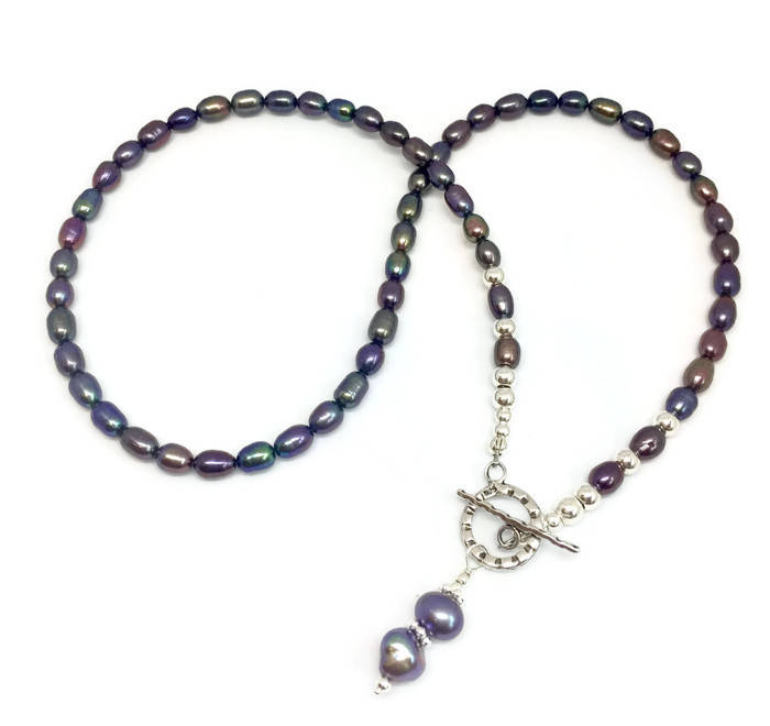 Pfau Perlenkette, Juni Geburtsstein, Hochzeitsschmuck, Brauthalskette, Brautschmuck, Perlenschmuck, Sterling Silber, Geschenk Für Sie von EncarnaJewellery