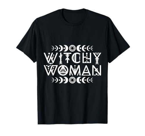 Witchy Woman Mondphasen-Design T-Shirt Witchy Woman Mondphasen-Design T-Shirt von Enchanted Vibes