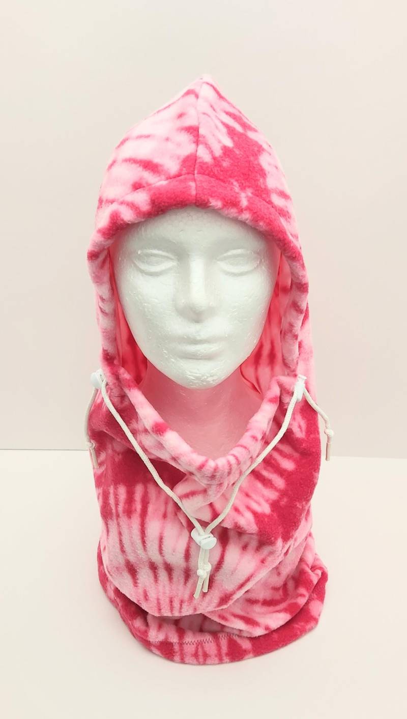 Pink Batik Fleece Balaclava Winter Halstuch Wärmer von EnchantedAcresDesign