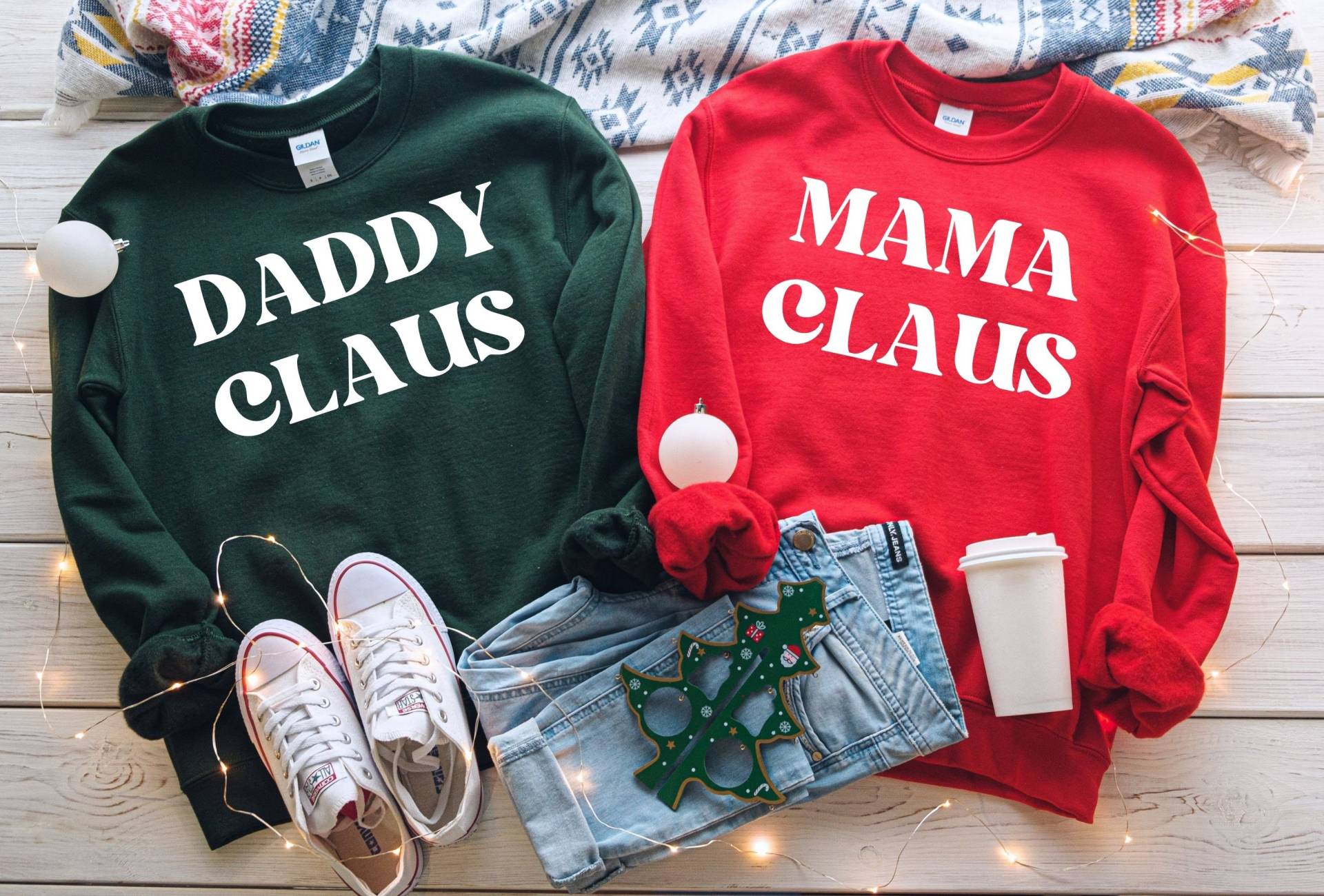 Mama Claus Daddy Sweatshirt, Familien Passende Weihnachten Sweatshirts von EnchantedLilyDesign