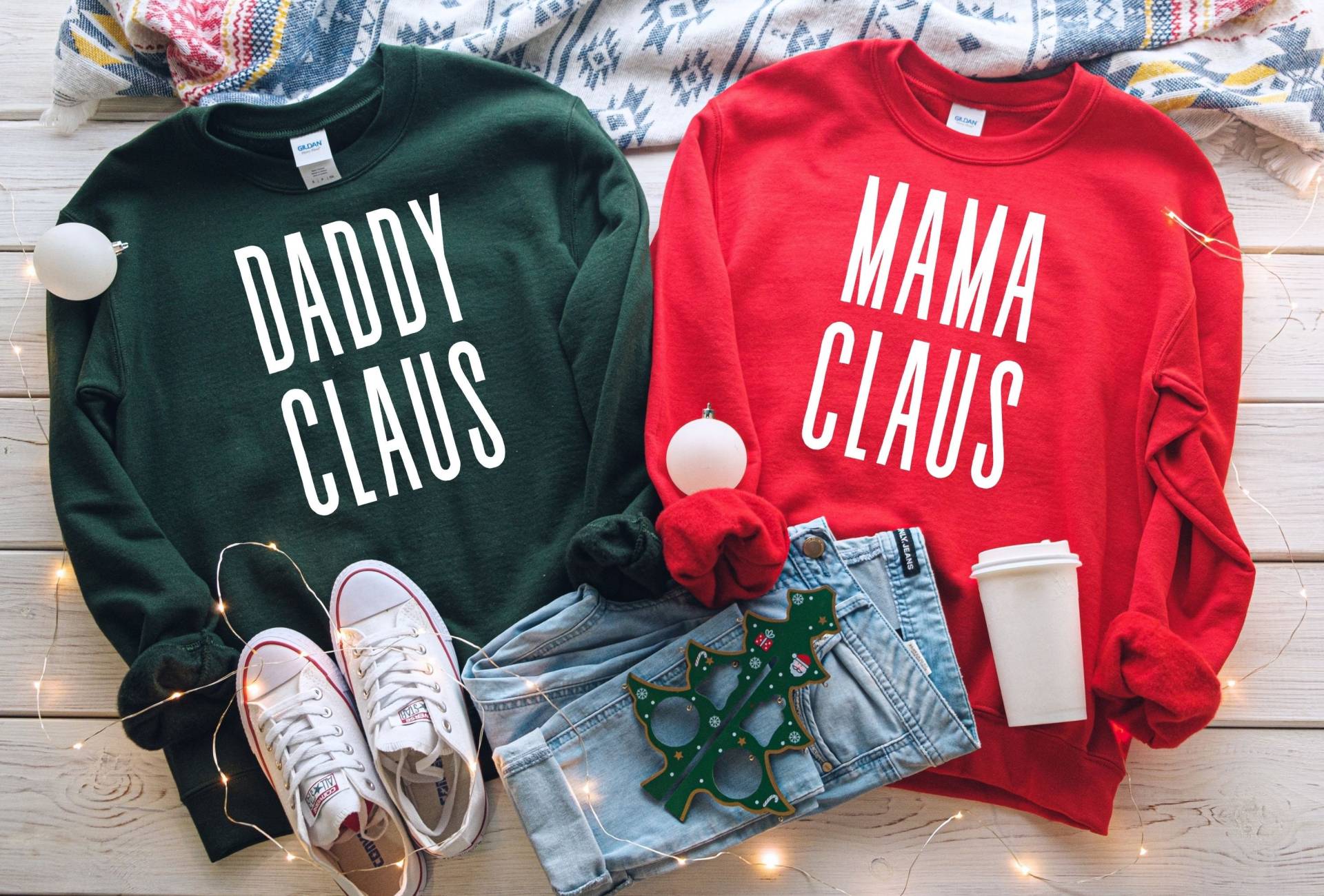 Mama Claus Daddy Sweatshirt, Familien Passende Weihnachten Sweatshirts von EnchantedLilyDesign