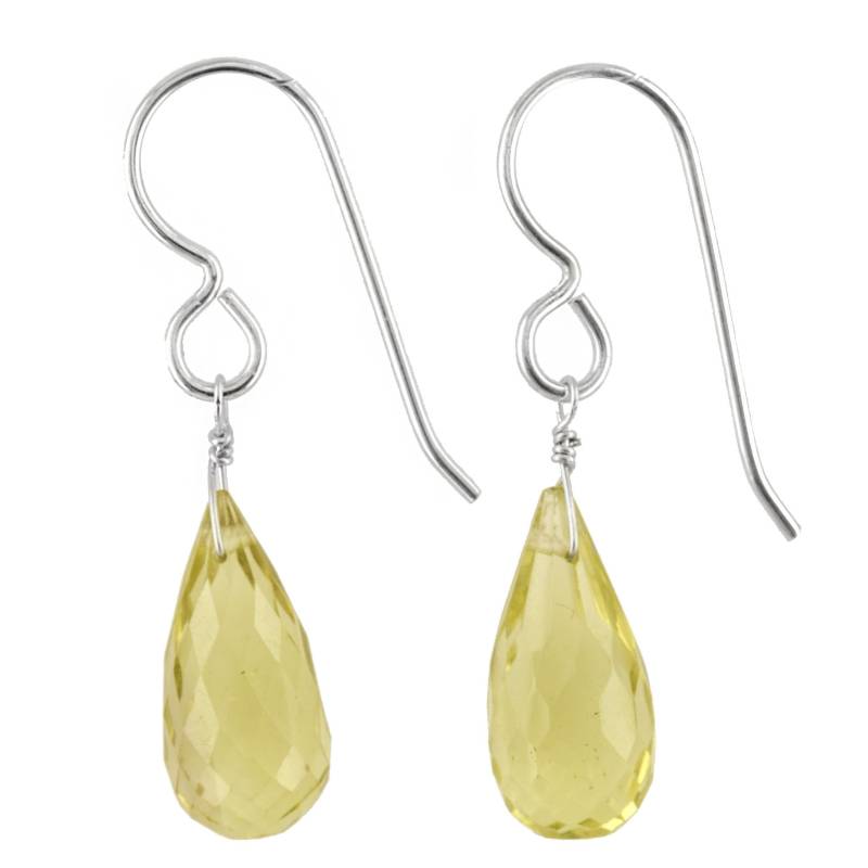 Gelbe Edelsteine, Lemon Quartz Briolett Ohrringe, Handgemachtes Sterling Silber Gelbe Edelsteine, Lemon Quartz Briolett Ohrringe, Handgemachtes Sterling Silber von EnchantedTeaPoems
