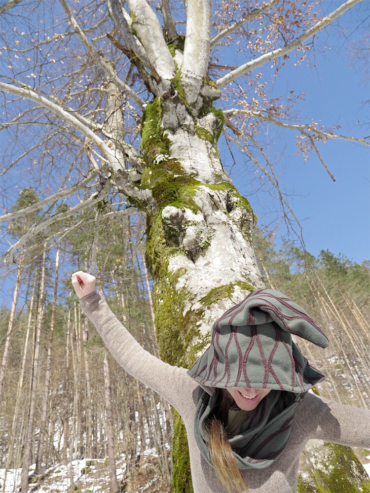 Forest Netz Zipfelmütze Schlupfschal Grau Grün Polarfleece Braun Baumwolle Forest Netz Zipfelmütze Schlupfschal Grau Grün Polarfleece Braun Baumwolle von EnchantedTreeCrafts