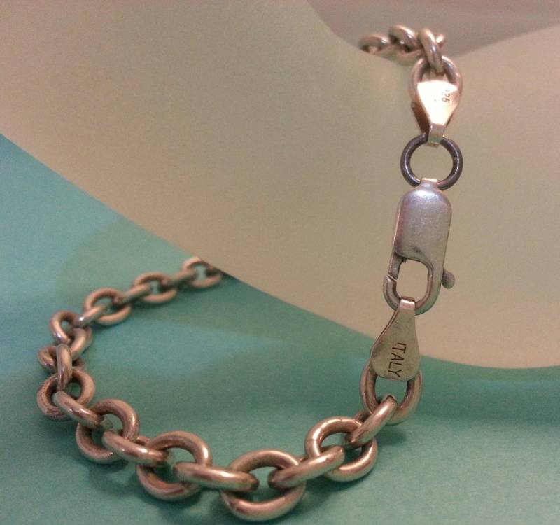 Vintage Italien Sterling Silber Gliederarmband von EnchantingCollection
