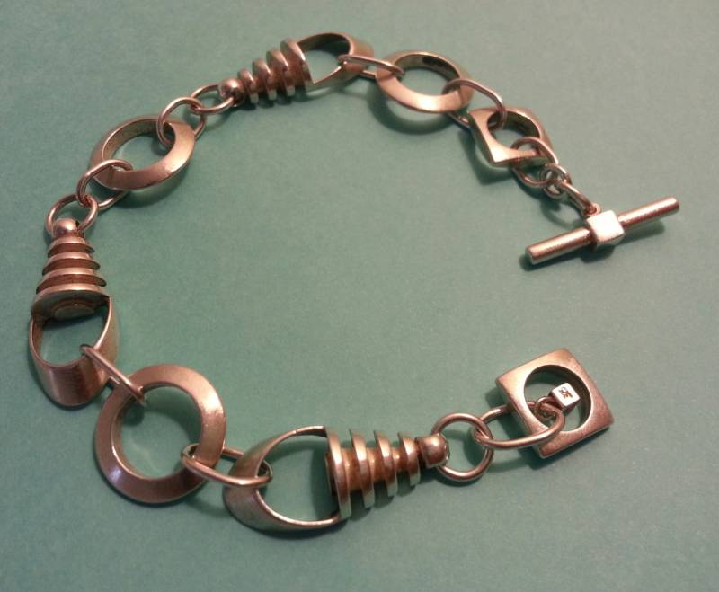 Vintage Sterling Silber Gliederarmband von EnchantingCollection