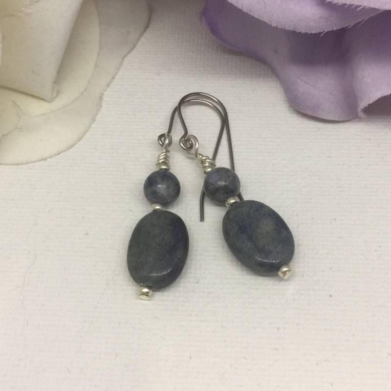 Blau Jean Natürlichen Stein Ohrringe Blau Jean Natürlichen Stein Ohrringe von EnchantingKreativity