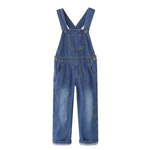 Grandwish Kinder Jungen Jeans Latzhose für Mädchen Gr.122 (Etikettengröße:6) von Grandwish