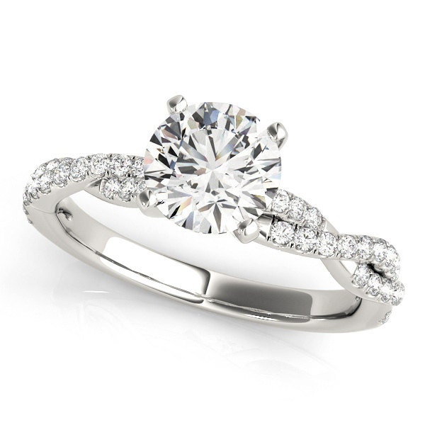 Schöne Split Schaft Verlobungsring Mit Si1 Diamant Seitensteine Schöne Split Schaft Verlobungsring Mit Si1 Diamant Seitensteine von EncoreDT