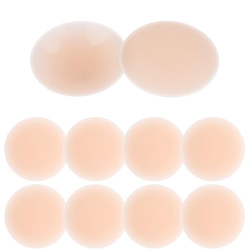 Encuryna Ultradünne Nippelpads 5 Paar Silikon Nipple Cover Selbstklebende Brustwarzen Abdeckungen Damen Nippelabdeckung aus hochwertigem Silikon Wiederverwendbar Waschbare Unsichtbar, Selbstklebend Encuryna Ultradünne Nippelpads 5 Paar Silikon Nipple Cover Selbstklebende Brustwarzen Abdeckungen Damen Nippelabdeckung aus hochwertigem Silikon Wiederverwendbar Waschbare Unsichtbar, Selbstklebend von Encuryna