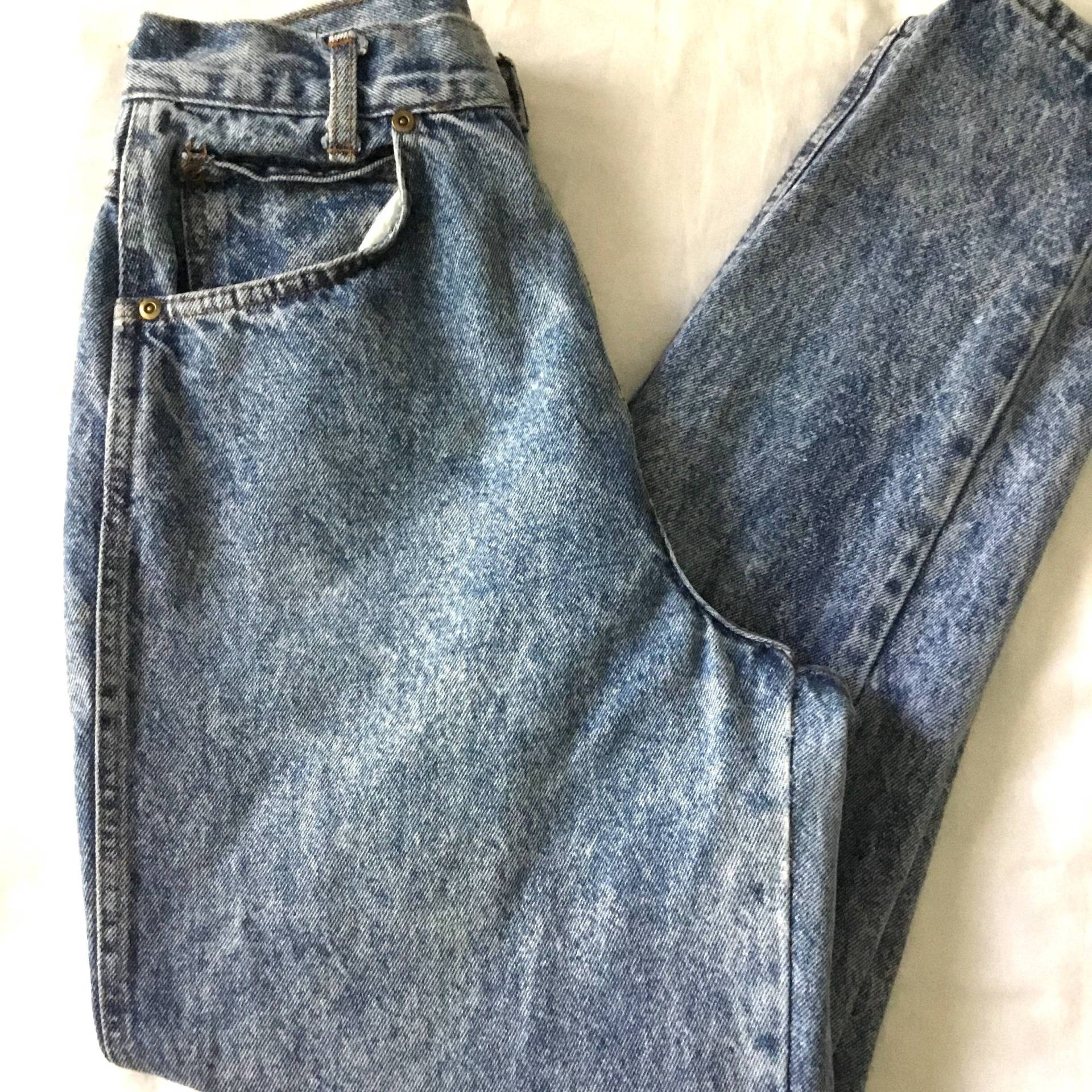 Vintage Chic Acid Stonewash Gerade Jeans Größe 10 Retro Klassiker von EndlessBeautyWithin