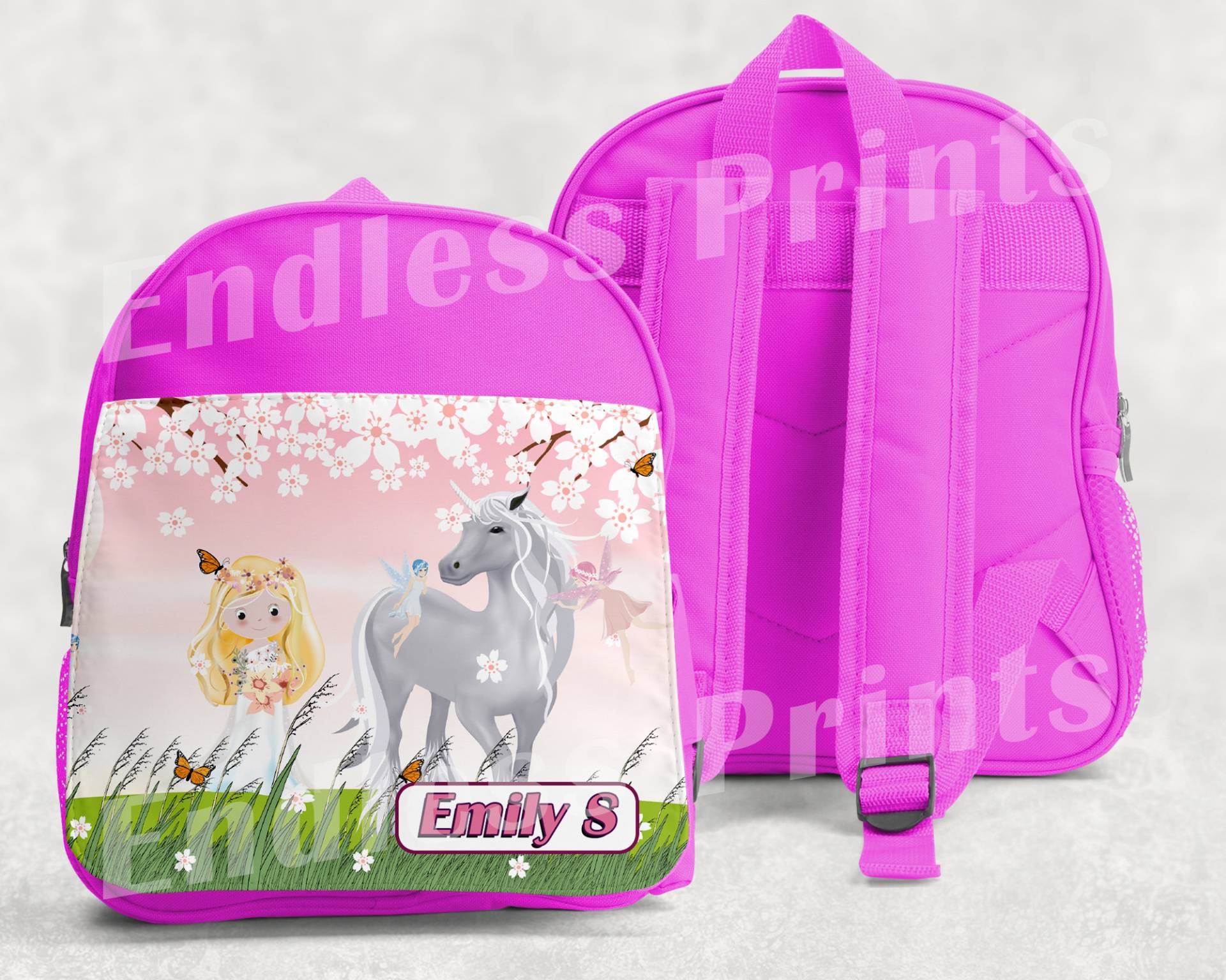 Personalisierter Einhorn Mädchen Rucksack Rosa Schultasche Kinderrucksack Kinder Schule Pe Tasche | 4 von EndlessPrintsUK