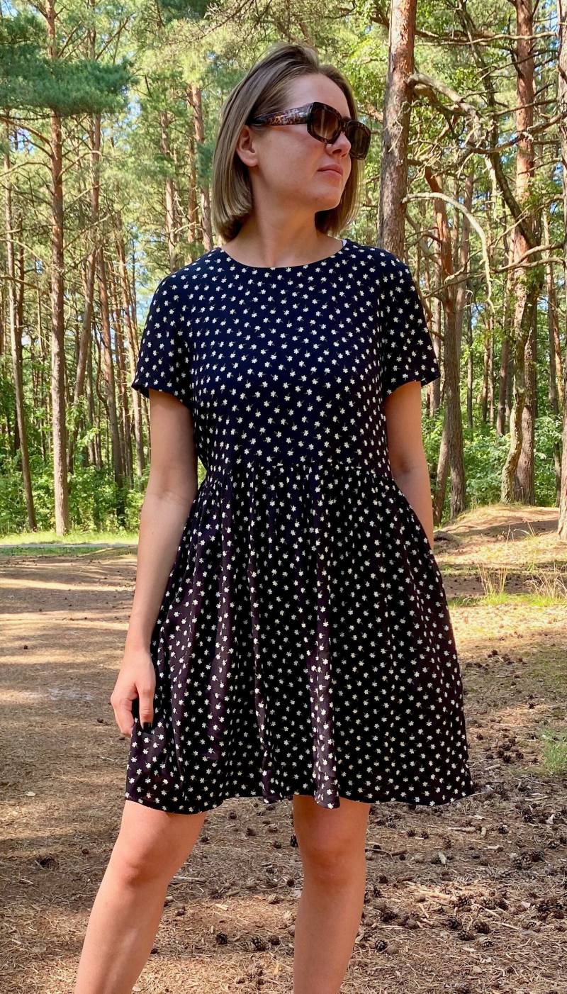 Blumen Print Viskose Kleid, Kurzes Fließendes Mini Blumenkleid, Tunika Kleid von EndlessSummerLinen