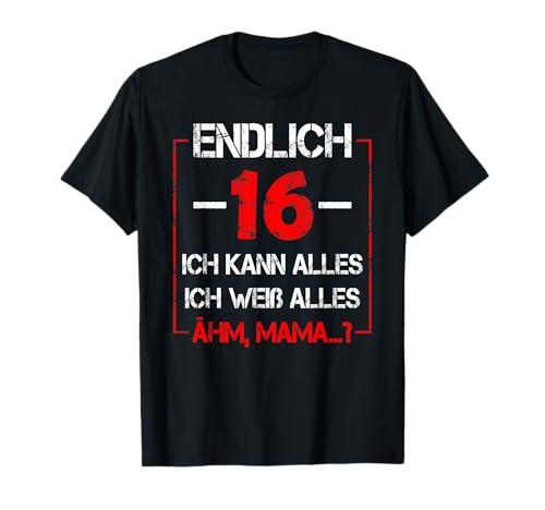 16 Geburtstag Junge Mädchen Geschenk-Ideen 2005 Geschenke T-Shirt von Endlich 16 Jahre Jungen Mädchen zum 16 Geburtstag