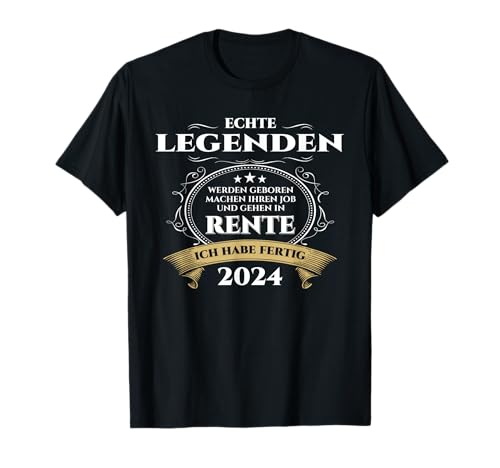 Rentner Rentnerin 2024 Damen Herren Ruhestand Geschenkshirt T-Shirt von Endlich Rentner Rente 2024 Lustiges Ruhestand