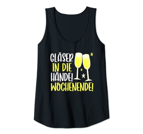 Damen Ein Hoch aufs WE Sekt trinken Gläser in die Hände Wochenende Tank Top Damen Ein Hoch aufs WE Sekt trinken Gläser in die Hände Wochenende Tank Top von Endlich Wochenende Geschenke