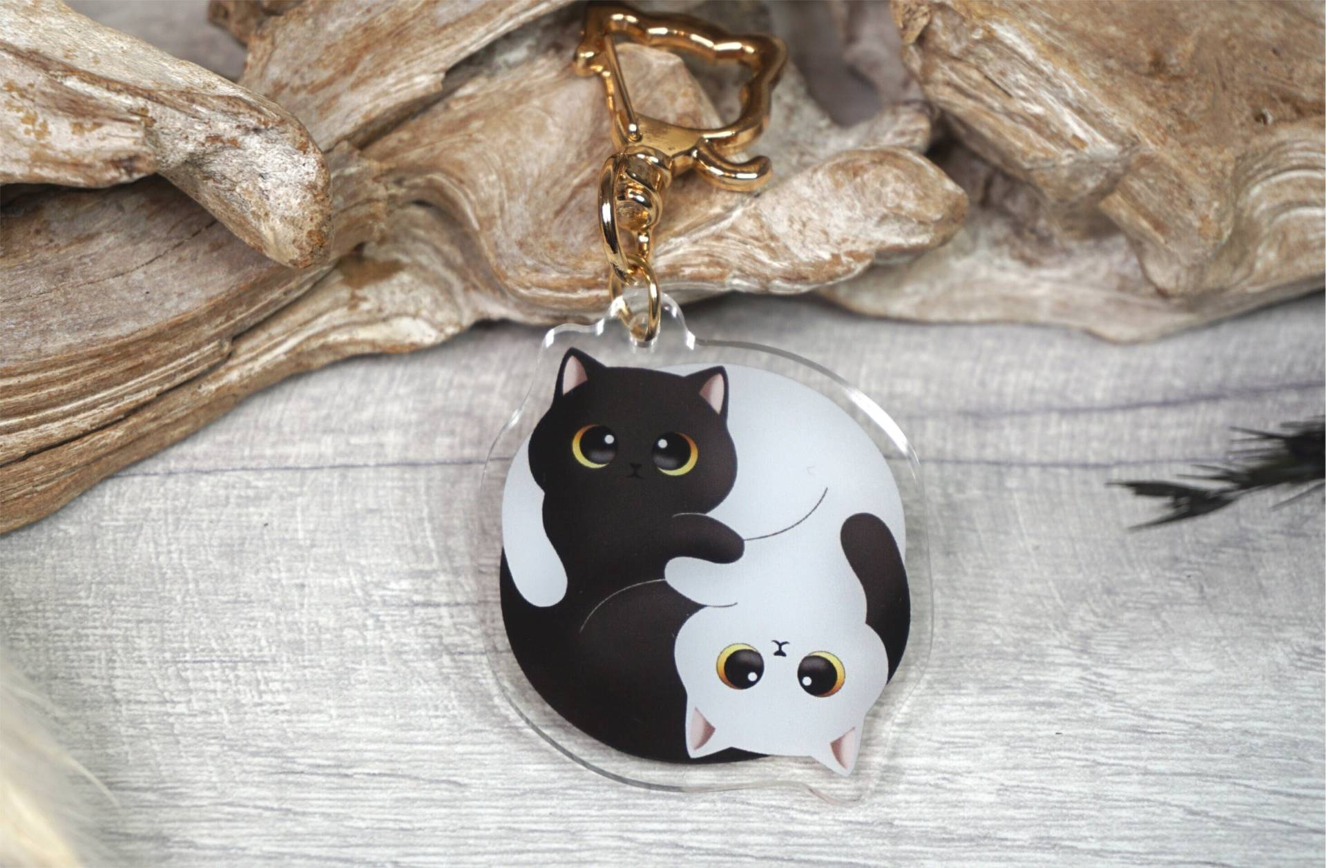 Acrylanhänger, Yin Und Yang, Katze, Handyanhänger, Anhänger, Schwarz, Weiß, Süß, Schlüsselanhänger, Acryl, Karabiner, Charm, Kawaii Acrylanhänger, Yin Und Yang, Katze, Handyanhänger, Anhänger, Schwarz, Weiß, Süß, Schlüsselanhänger, Acryl, Karabiner, Charm, Kawaii von EndofHorizon