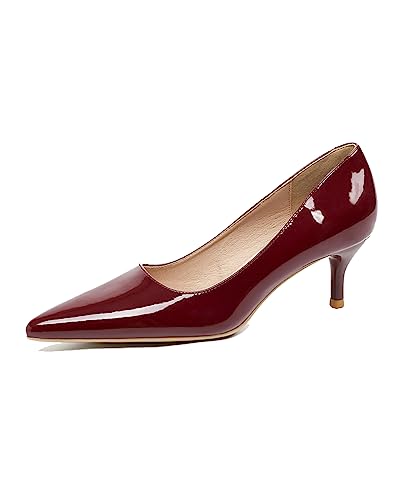 Frauen Gericht Schuhe Low Heel Sandale Slip On Pointed Toe Stilettos Hochzeit Partei Braut Kitten Heel Büro Kleid Pumpen von EndoraDore