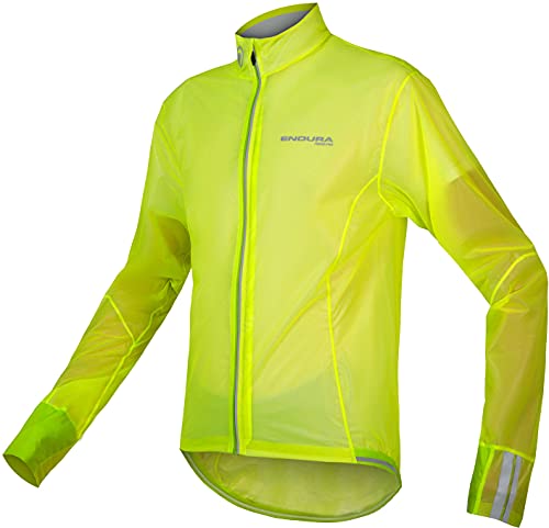 Endura Herren FS260-Pro Adrenaline Race Cape II – leichte, wasserdichte und atmungsaktive Fahrradschale, hochsichtbar, Gelb, Größe L von Endura