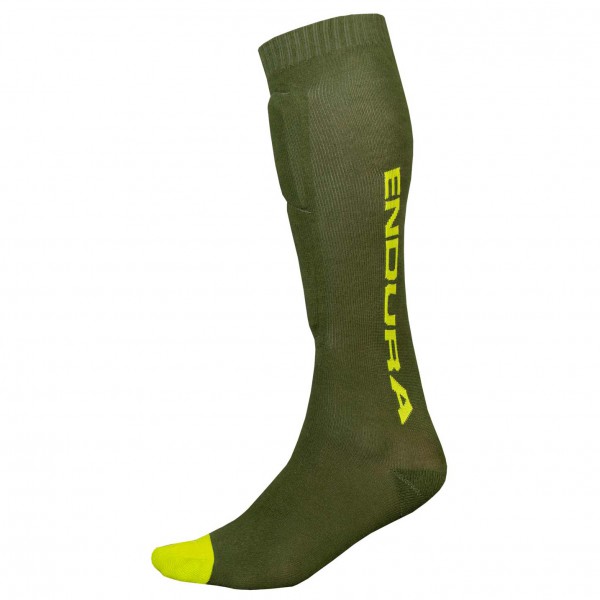 Endura - Singletrackschienbeinschoner Socken - Protektor Gr S/M oliv von Endura