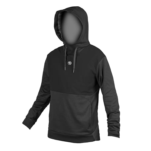Endura Trailster Tech Herren Fahrrad-Kapuzenpullover, Schwarz, Größe L von Endura