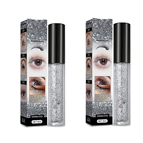 Diamond Glitter Mascara Topper, Waterproof Shimmer Charming Longlasting Mascara, Perfect for Stage Party Wedding Music Festival Very Sparkling Eyes Makeup (2pcs) von Endxedio
