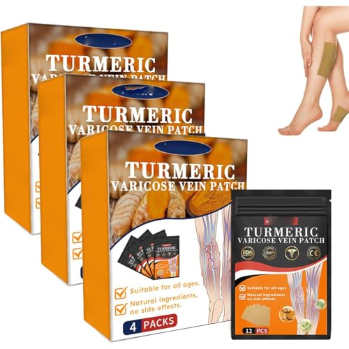 Furzero Kurkuma Krampfadern Patch – lindert auf natürliche Weise Krampfadern in Beinen und Spinnen (3 Box) von Endxedio