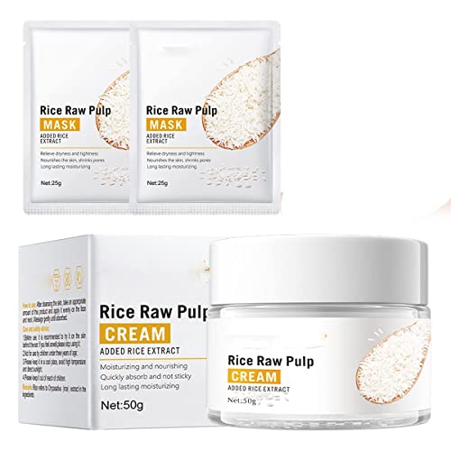 Rice Raw Pulp Face Cream,White Rice Whitening Cream With Rice Extract,Nourishing and Hydrating with Rice Extract for Women,for All Skin Types (1pcs) von Endxedio