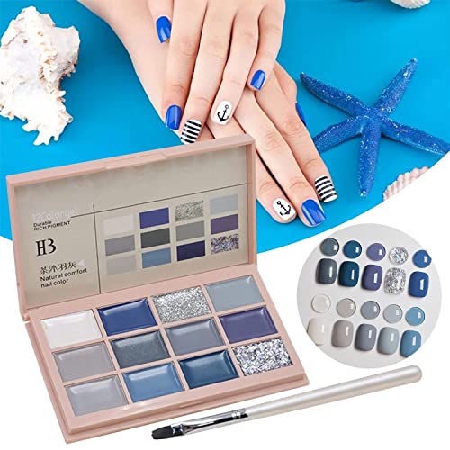 Solides Gel-Nagellack-Set, 12 Farben, hochpigmentierte Gel-Farbpalette, Nagel-Set, Creme-Gel-Nagellack, professioneller Schlamm-Gel-Nagellack, für Mädchen und Frauen, DIY-Design, Salon-Maniküre von Endxedio