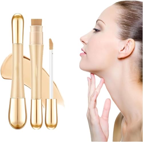 2 in 1 Foundation Anti-wrinkle Concealer, Foundation Stick With Built-in Brush, High Coverage Matte Liquid Concealer, Long Lasting Waterproof Concealer, Face Contour Concealer for All Skin (#02) von Endyniner