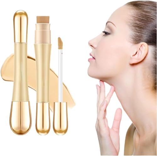 2 in 1 Foundation Anti-wrinkle Concealer, Foundation Stick With Built-in Brush, High Coverage Matte Liquid Concealer, Long Lasting Waterproof Concealer, Face Contour Concealer for All Skin (#04) von Endyniner