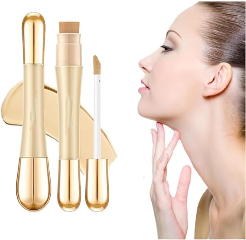 2 in 1 Foundation Anti-wrinkle Concealer, Foundation Stick With Built-in Brush, High Coverage Matte Liquid Concealer, Long Lasting Waterproof Concealer, Face Contour Concealer for All Skin (#05) von Endyniner