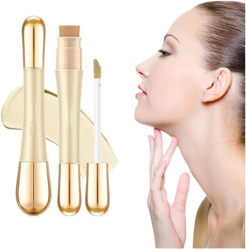 2 in 1 Foundation Anti-wrinkle Concealer, Foundation Stick With Built-in Brush, High Coverage Matte Liquid Concealer, Long Lasting Waterproof Concealer, Face Contour Concealer for All Skin (#06) von Endyniner