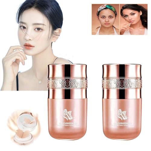 Butterfly Cushion BB Cream, Air Cushion CC Cream, Moisturizing Concealer Makeup Base Primer BB Liquid Foundation, Effectively Cover Skin Imperfections, Conceals Pores, Easy To Use (Mixed 2pcs) von Endyniner