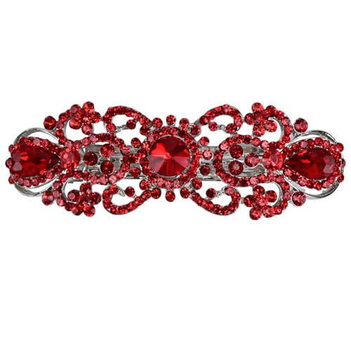 Haarspangen mit österreichischen Kristallen, weiße glitzernde Strasssteine, Kryatal, ausgehöhlte Blume, Haarschmuck für Damen und Mädchen von EneQutum