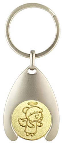 EnerChrom Schutzengel Schlüsselanhänger Lovely Lilli - 1 Stück, 7cm - Bicolor - Von Herzen Einkaufswagenchip Glücksengel von EnerChrom