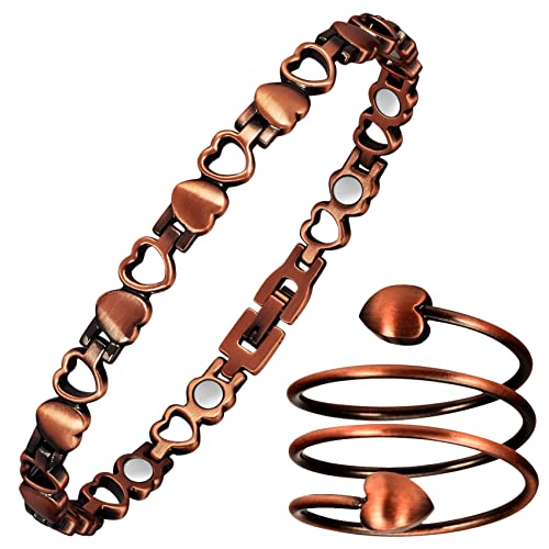 EnerCoppeX Damen Fußkettchen Pure Popper Magnetische Liebe Herz Magnet Fußkettchen mit Magnet 24 Länge (B) von EnerCoppeX