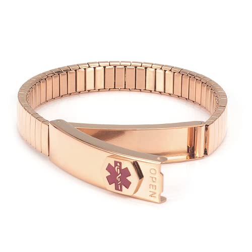 EnerCoppeX SOS Medical Alert PersonalizedID Medizinisches Notfall-Armband aus Edelstahl für alle Menschen auf Reisen und im Falle einer Dringlichkeit, 7.09 inches, Edelstahl von EnerCoppeX