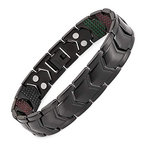 EnerMagiX 4088B Titanstahl Magnetische Lymph-Detox-Armbänder Power Magnetenergie für Damen und Herren von EnerMagiX