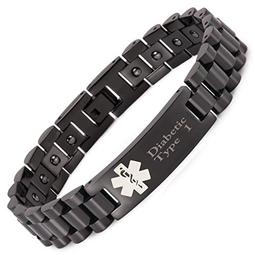 EnerMagiX 4701B3M Magnetische Lymph-Detox-Armbänder aus Titanstahl, magnetische Energie für Männer und Frauen von EnerMagiX