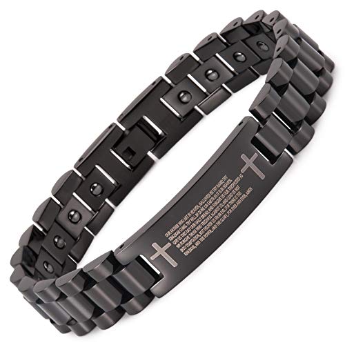 EnerMagiX 4701B5M Magnetische Lymph-Armbänder aus Titanstahl mit magnetischer Energie für Männer und Frauen von EnerMagiX