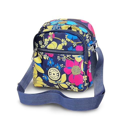 Energather Umhängetasche Damen, Kleine Handtasche mit Mehreren Reißverschlussfächern für Frauen, Kleine Damen-Umhängetaschen mit Einstellbarem Gurt zum Einkaufen, Spazierengehen (farbenfroh) von Energather