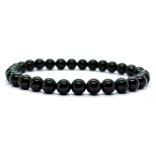 Énergétique jewel Armband mit schwarzem Turmalin, Naturstein, Qualität A, für Herren, Damen und Paare, Geschenkidee, Heilstein-Schmuck, 18 centimeters, Stein, Turmalin von Énergétique jewel