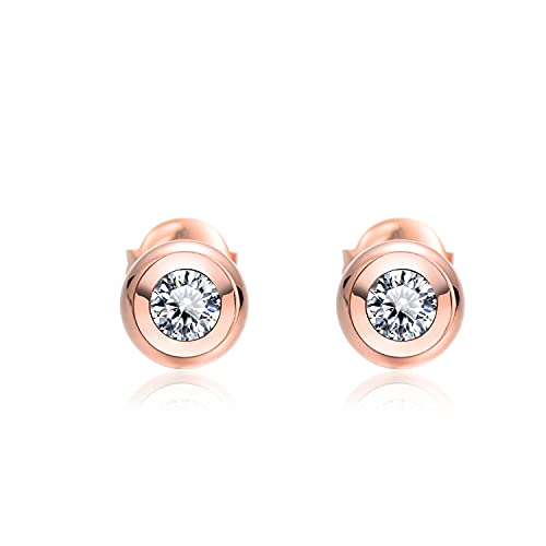 Fashion Ohrstecker mit Swarovski Solitaire White Diamond Magnetix Retro Design 1382P rosegold von Energetix-4you