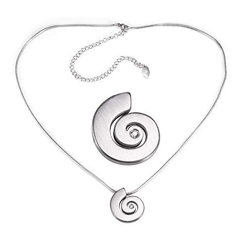 Magnetschmuck Kette Schnecke silber mit Swarovski Crystal TRINITIX TRX Snail Design 1247 von Energetix-4you